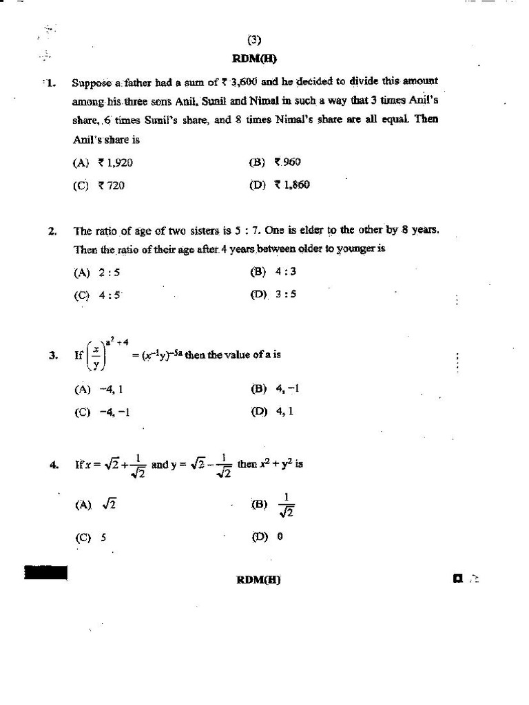 CA Foundation Jan 2025 Quantitative Aptitute - Removed | PDF