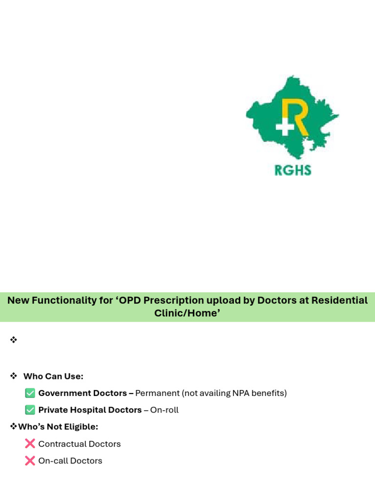 RGHS Govt & Empenneled Hospital's Doctor OPD Residence | PDF | Medical ...
