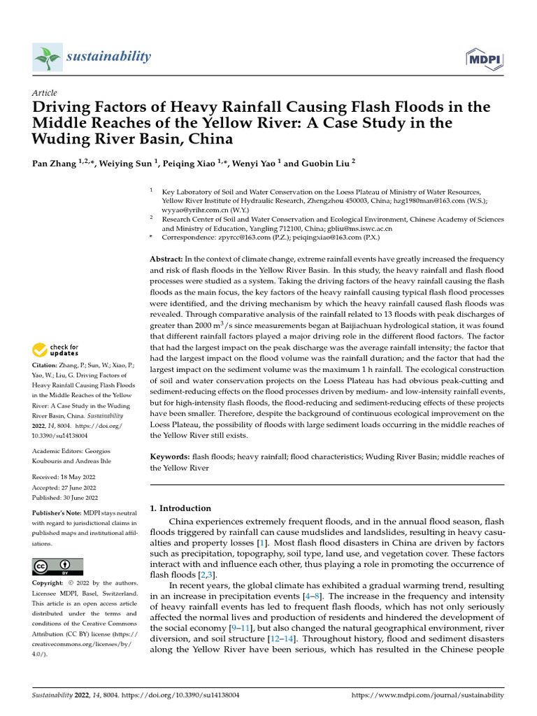 Driving Factors of Heavy Rainfall Causing Flash Floods in The Middle ...