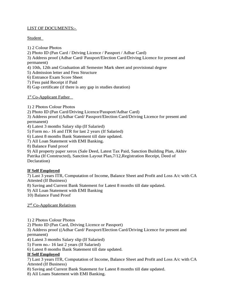 List of Documents | PDF