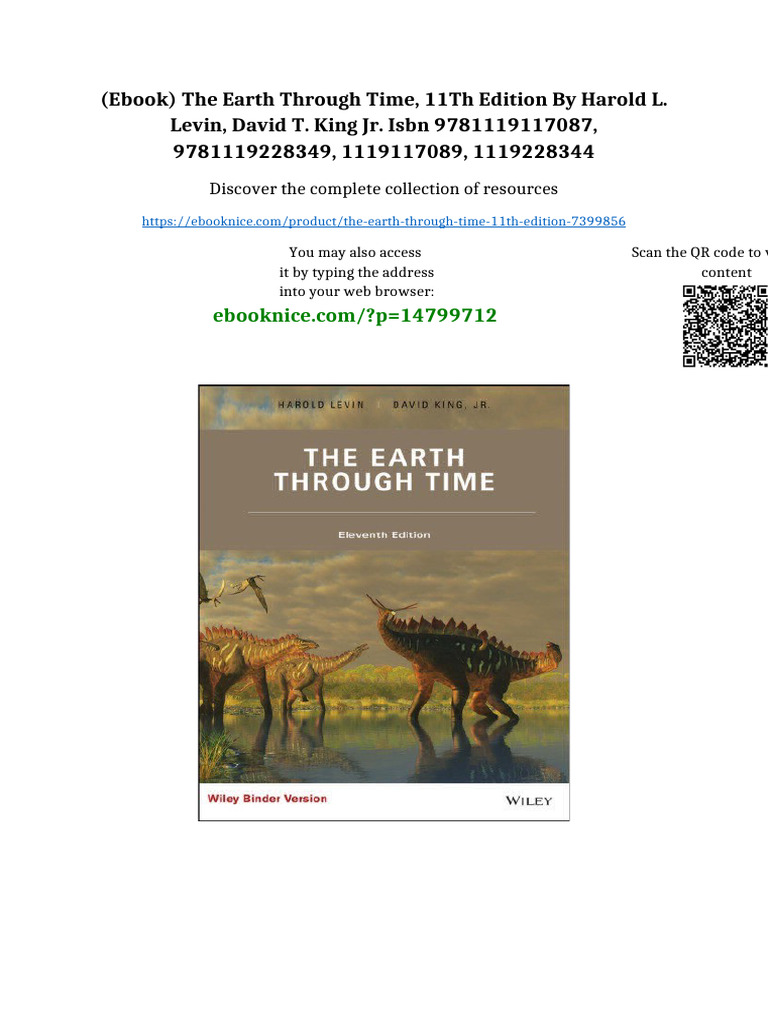 Ebook) The Earth Through Time, 11Th Edition by Harold L. Levin