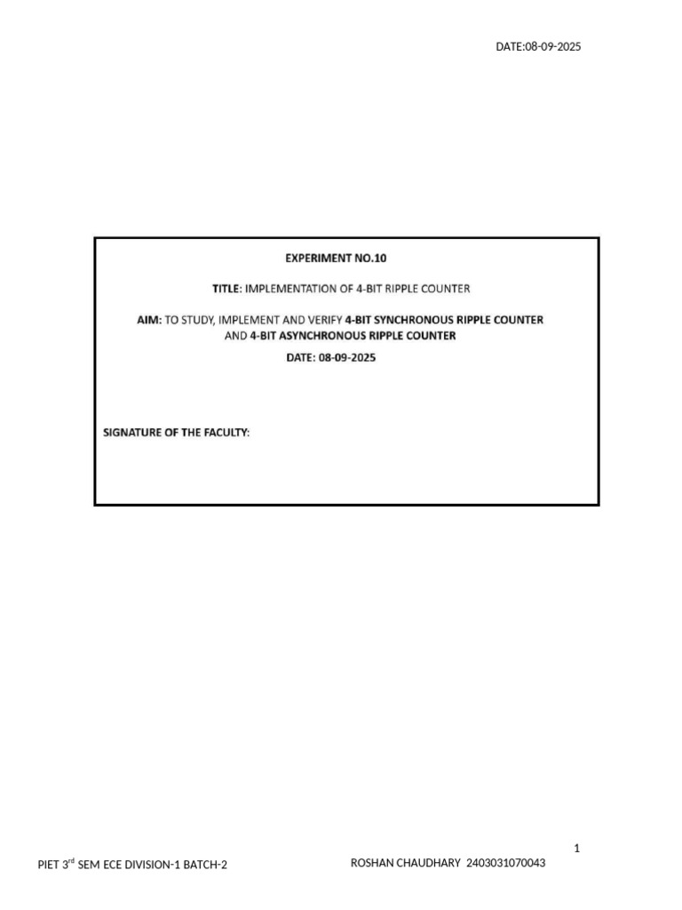 Roshan Chaudhary DSD Ex 10 Counter Part A B C D | PDF | Electrical ...