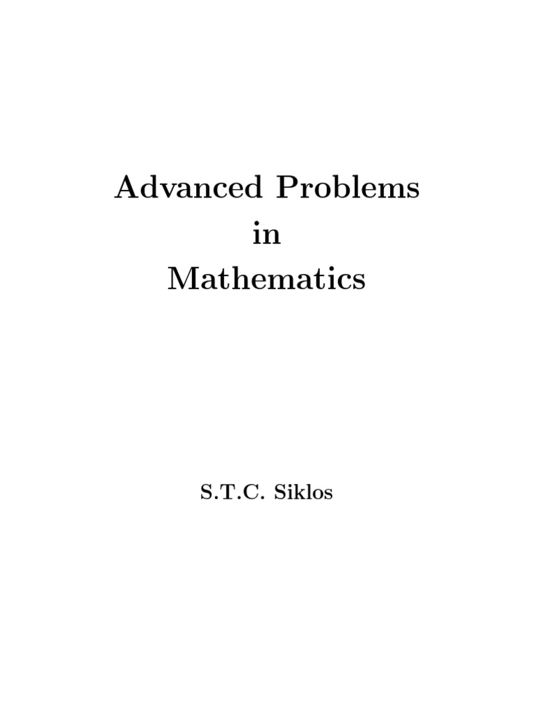 Advanced Problems in Mathematics | PDF