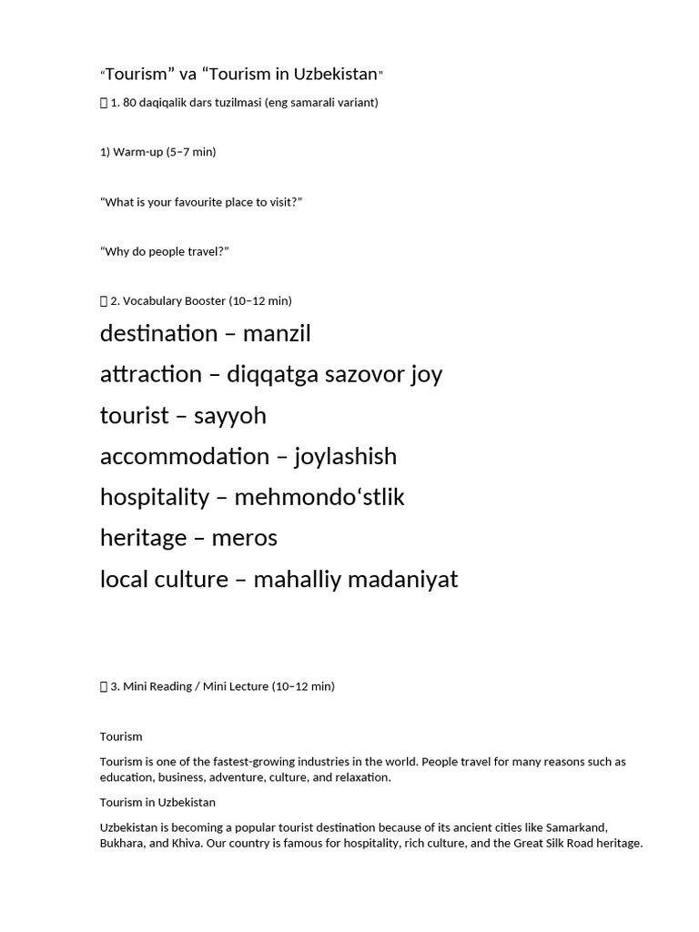 Tourism | PDF