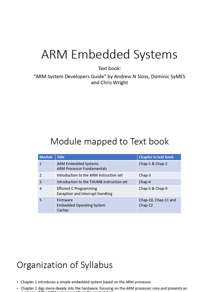 Mod1 Arm Embedded Systems PPT 2021 22 Odd Oe | PDF | Random Access ...