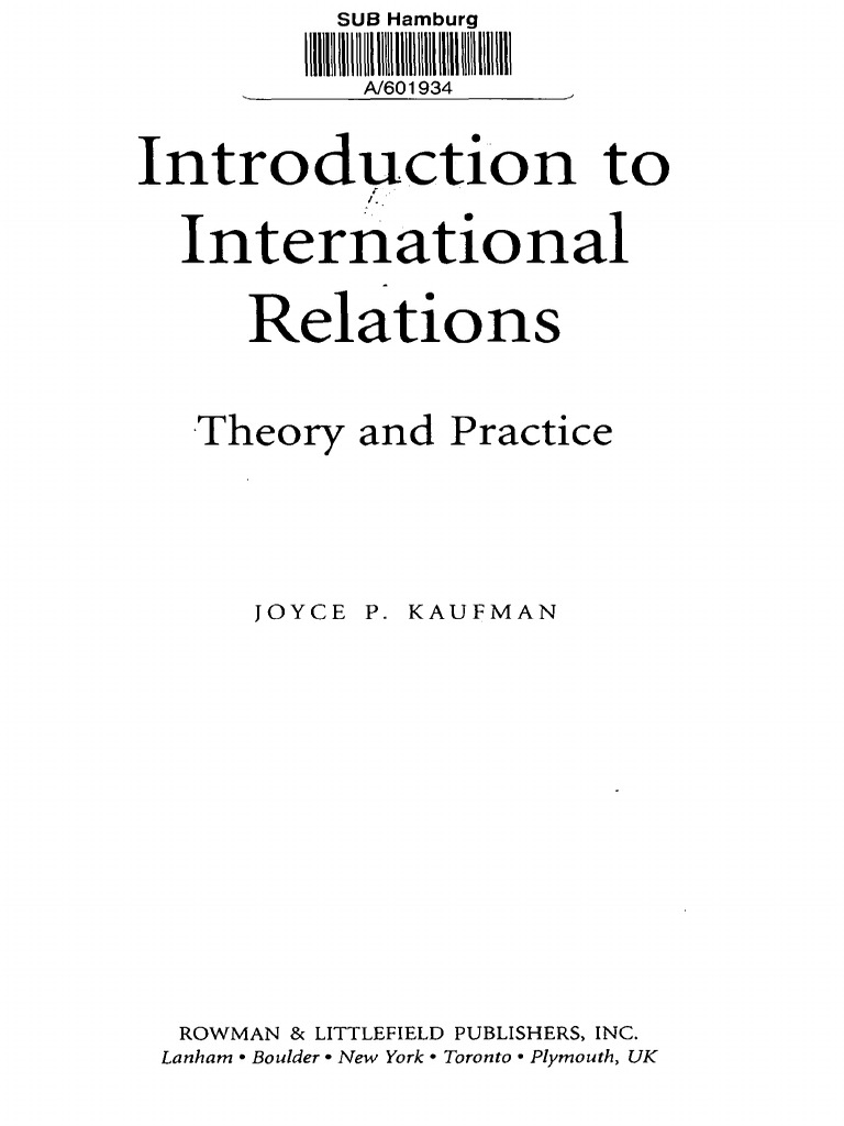 Introduction To International Relations: Theory and Practice | PDF ...
