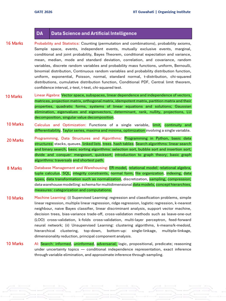 DA Data Science and Artificial Intelligence | PDF | Matrix (Mathematics ...