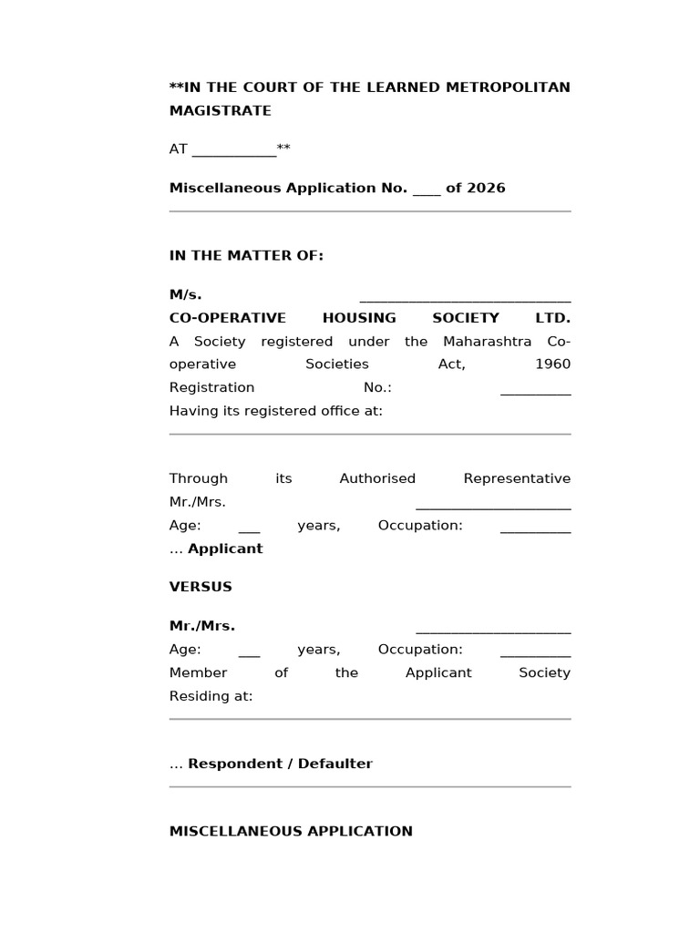 Draft of Misc. Appl For Execution | PDF | Police | Affidavit