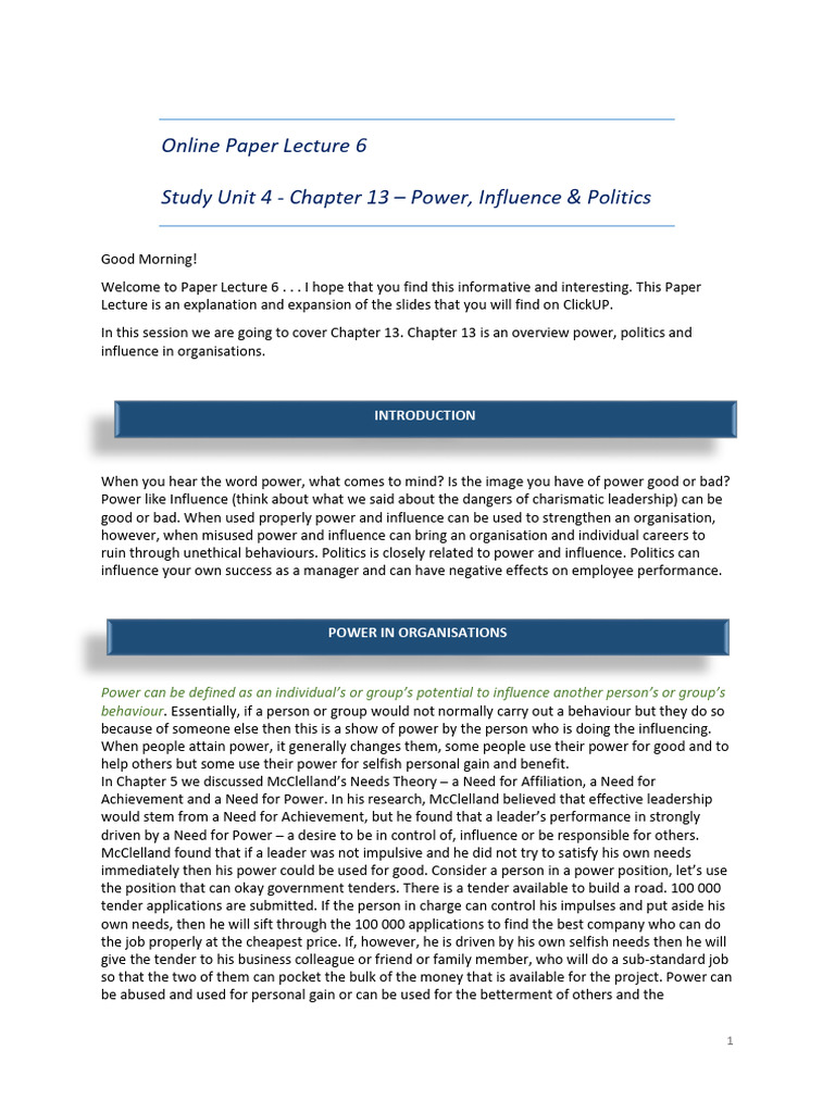 BDO 214 - Study Unit 4 - Chapter 13 - Paper Lecture | PDF | Expert ...