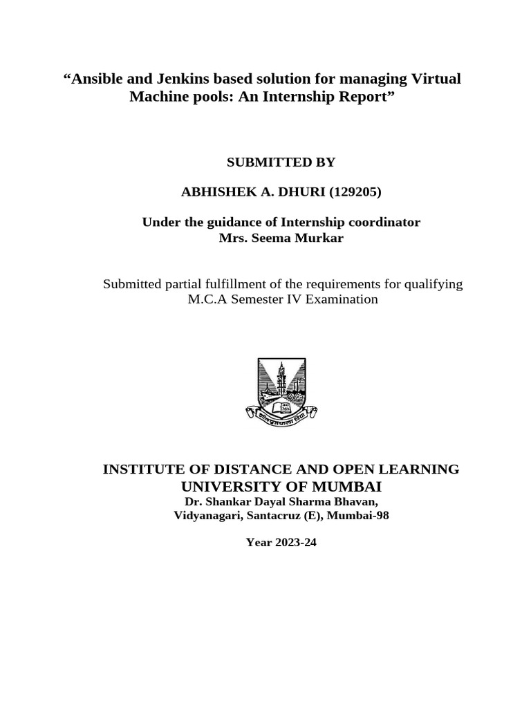 Internship Report Format IDOL 2025 | PDF | Computer Engineering ...