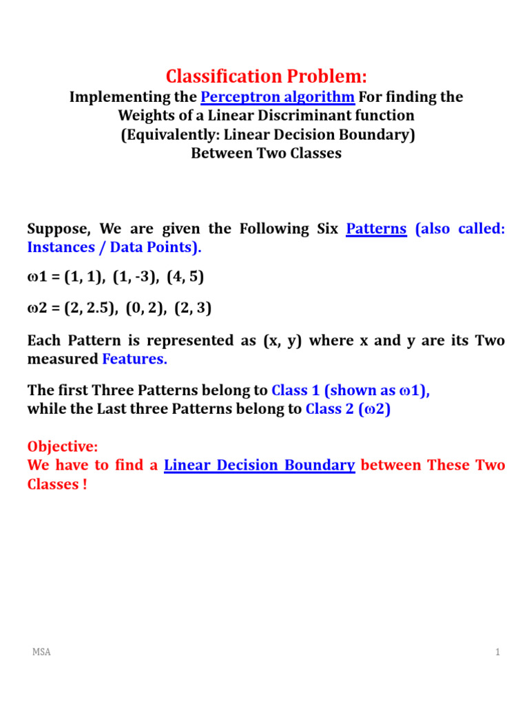 Perceptron Tutorial Student Version | PDF | Statistical Classification ...