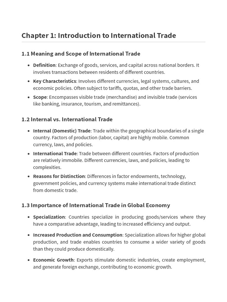 International Trade and Foreign Exchange Project | PDF | Exchange Rate ...
