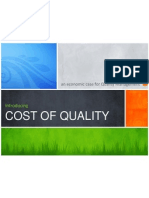 An economic case for quality management and reducing cost of quality