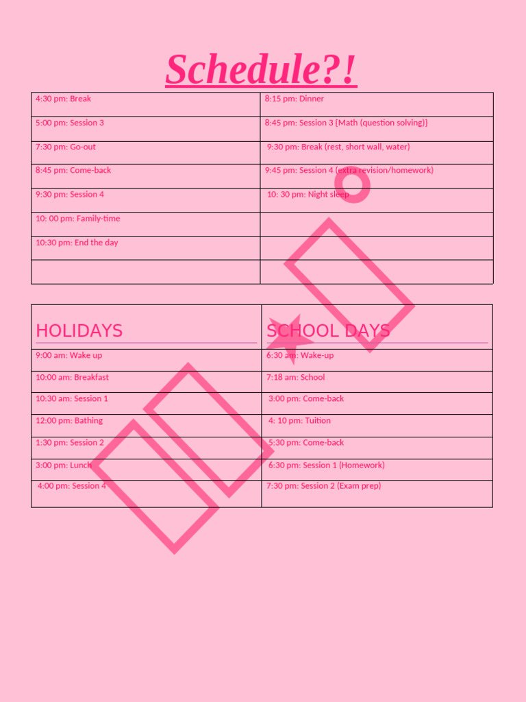 Schedule | PDF