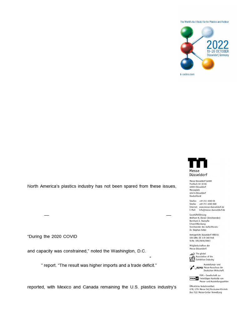 K 22 PM14 FA Trend Report North America E | PDF | Inflation | Plastic