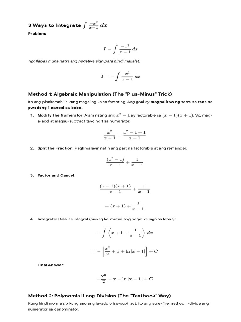 Rational Integration | PDF