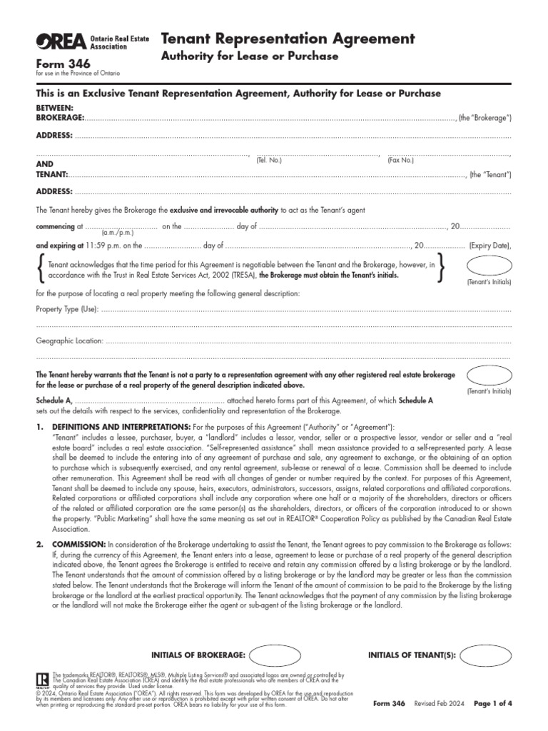Orea Form 346 | PDF