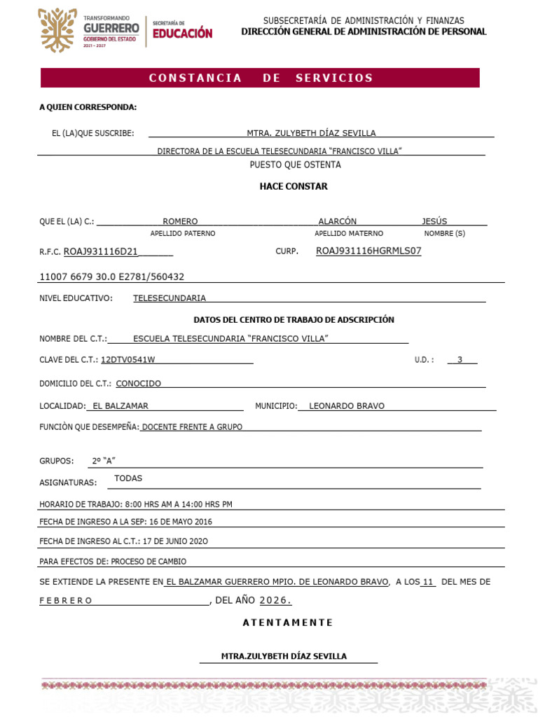 Form A To Constancia 1111 | PDF
