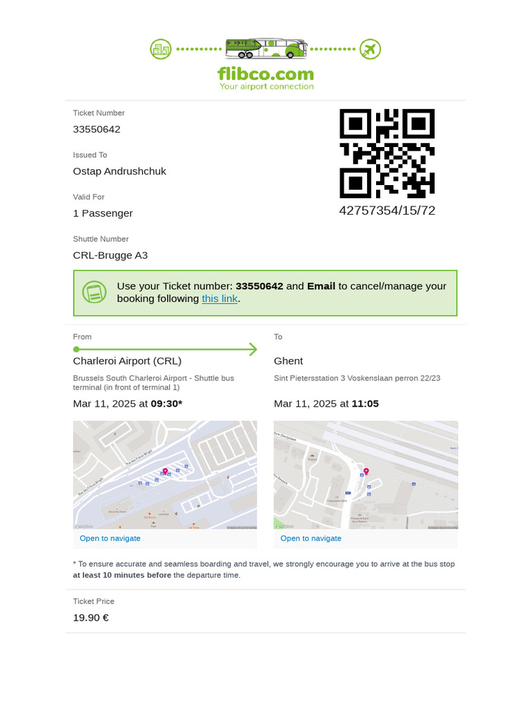 Use Your Ticket Number: and To Cancel/manage Your Booking Following | PDF