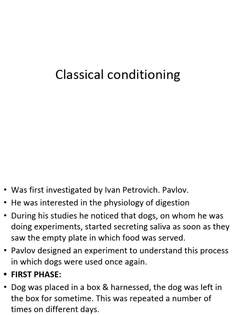 Classical Conditioning 1 | PDF | Classical Conditioning | Reinforcement