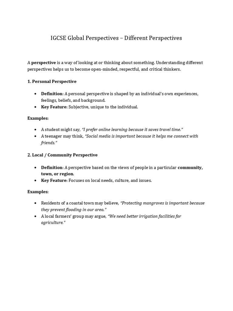 Different Perspectives | PDF | Sustainability | Economies