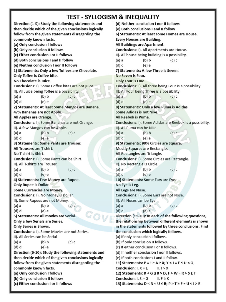 Syllogs & Simbo Test | PDF