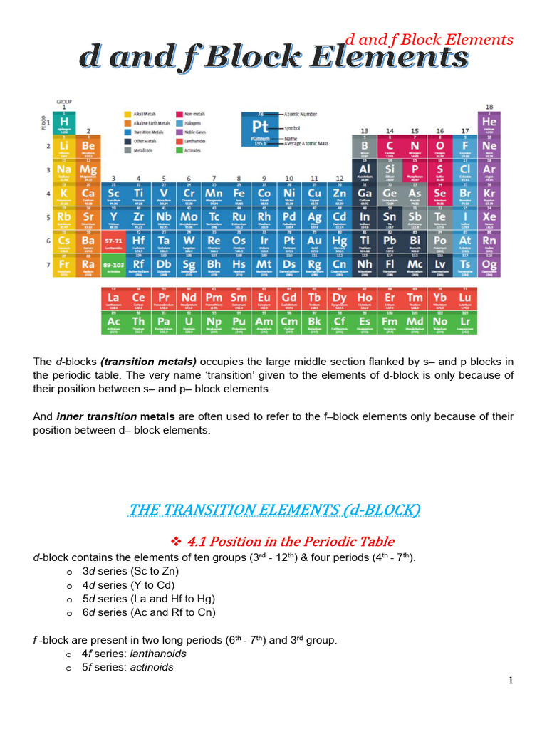 D&F Block Elements | PDF