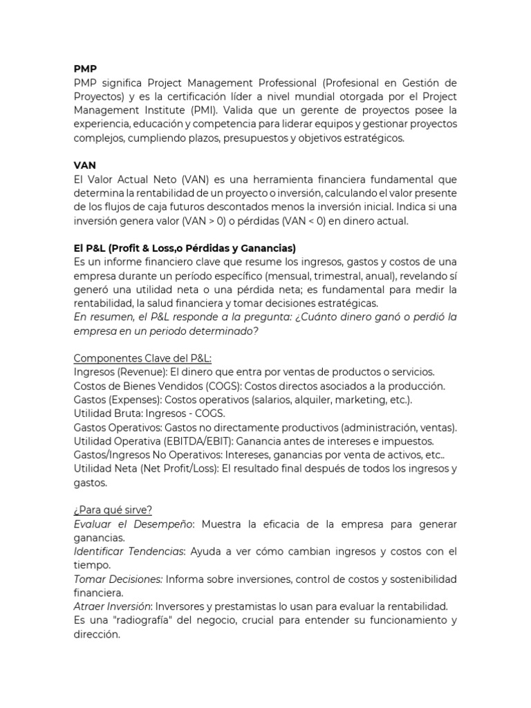 Glosario Tecnico | PDF | Profesional en el manejo de proyectos | Business