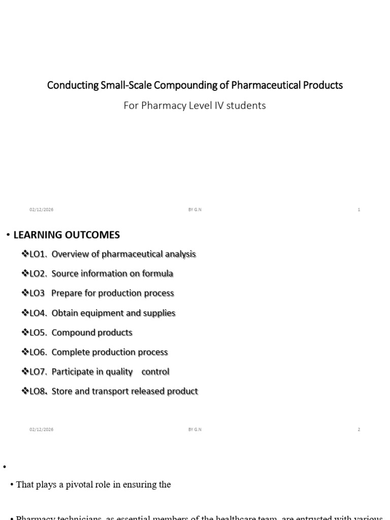 Small Scale Compounding | PDF | Emulsion | Tablet (Pharmacy)
