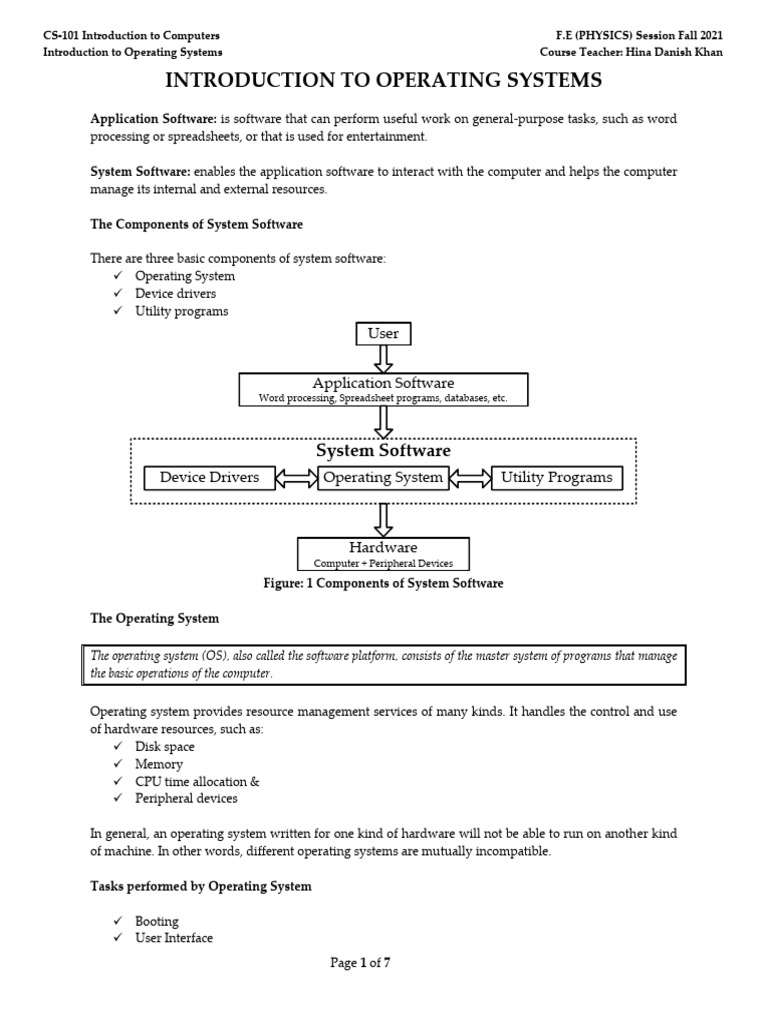 Handout # 4 - System Sofware | PDF | Operating System | Booting