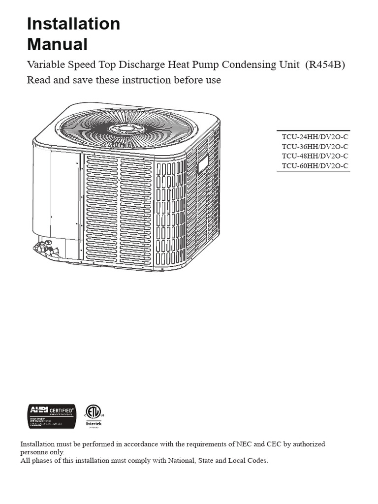 Advantage Outdoor Unit Installation | PDF | Leak | Capacitor