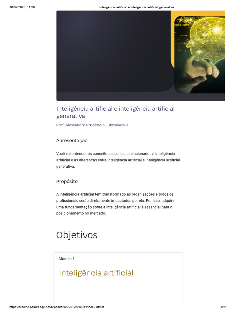 Inteligência Artificial e Inteligência Artificial Generativa | PDF ...