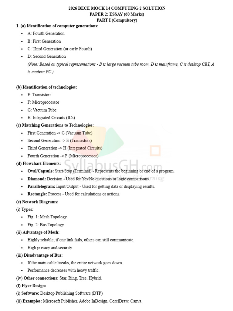 2026 Bece Mock 14 Computing 2 Solution | PDF | Integrated Circuit ...