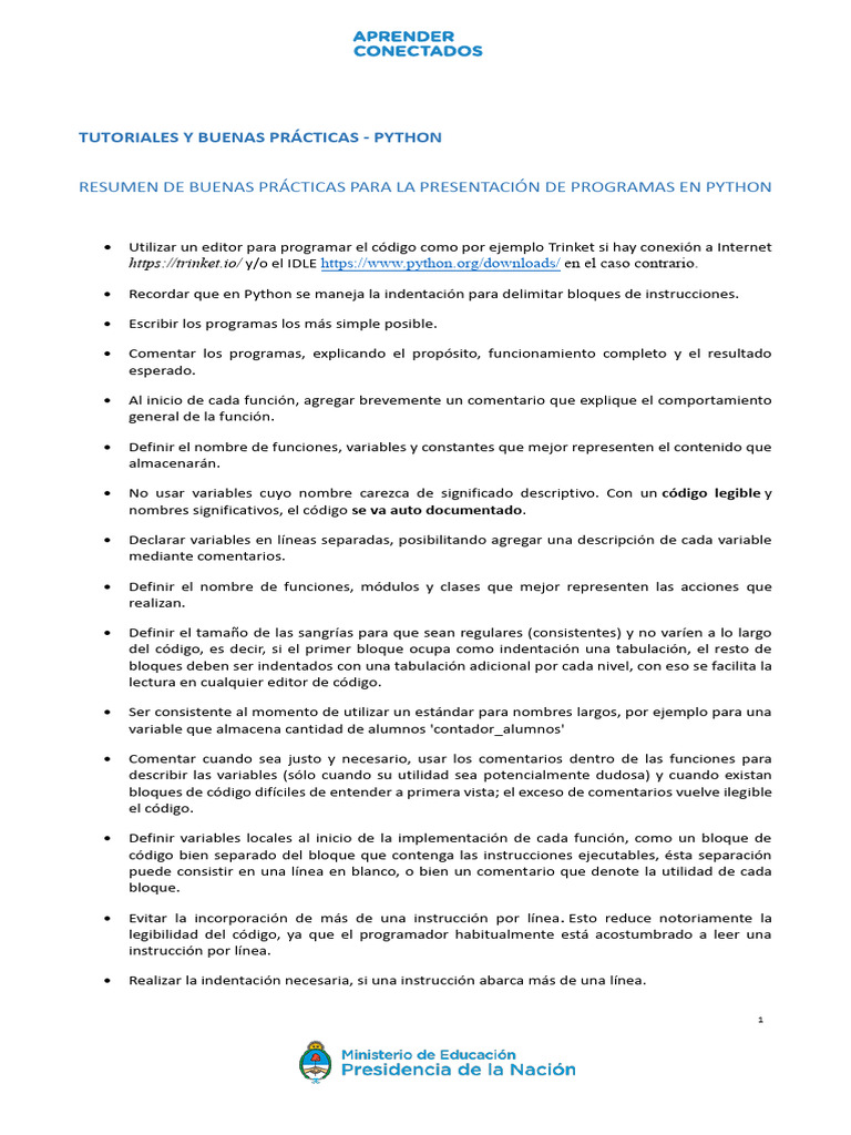 Consejos y Buenas Prácticas para Programadores (Python) | PDF | Python ...