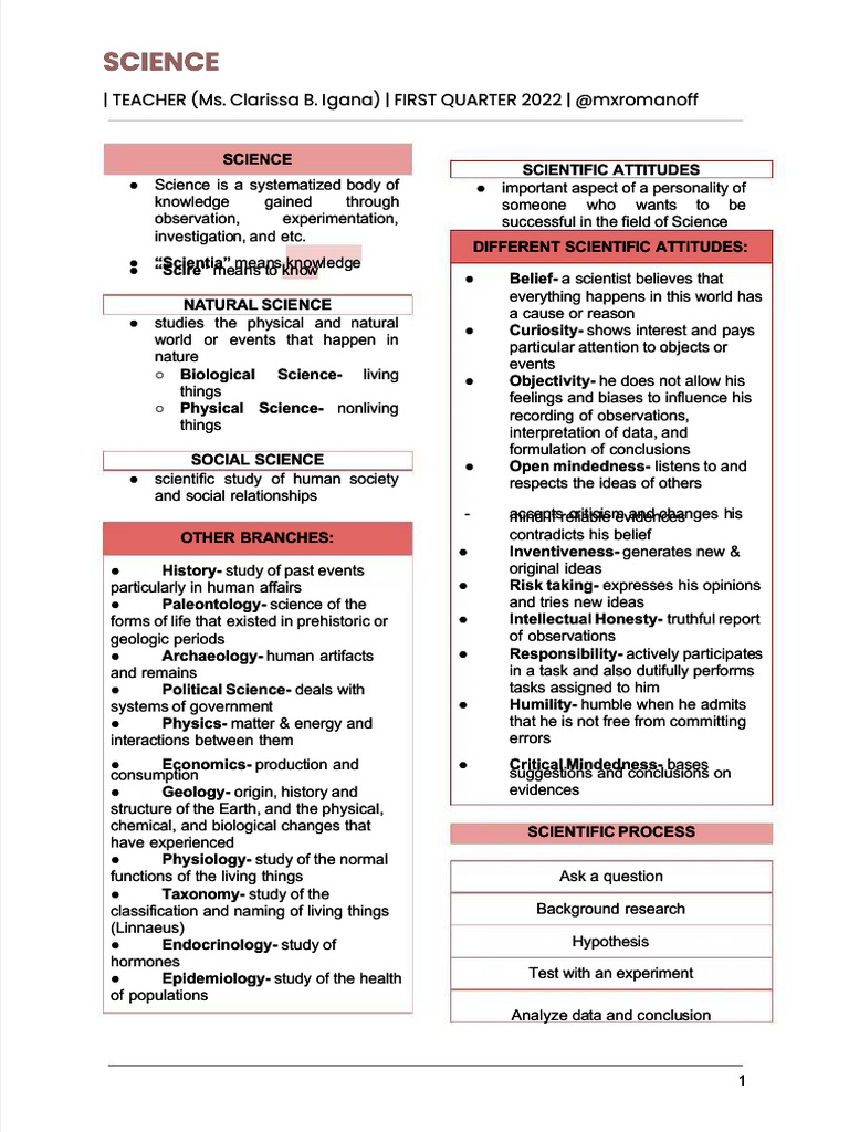 PDF 1st Quarter Science g10 Reviewer 2022 2023 - Compress | PDF ...