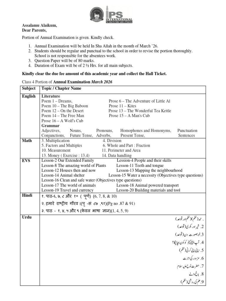 Class 4 Term 2 Portion | PDF | Syntax | Languages
