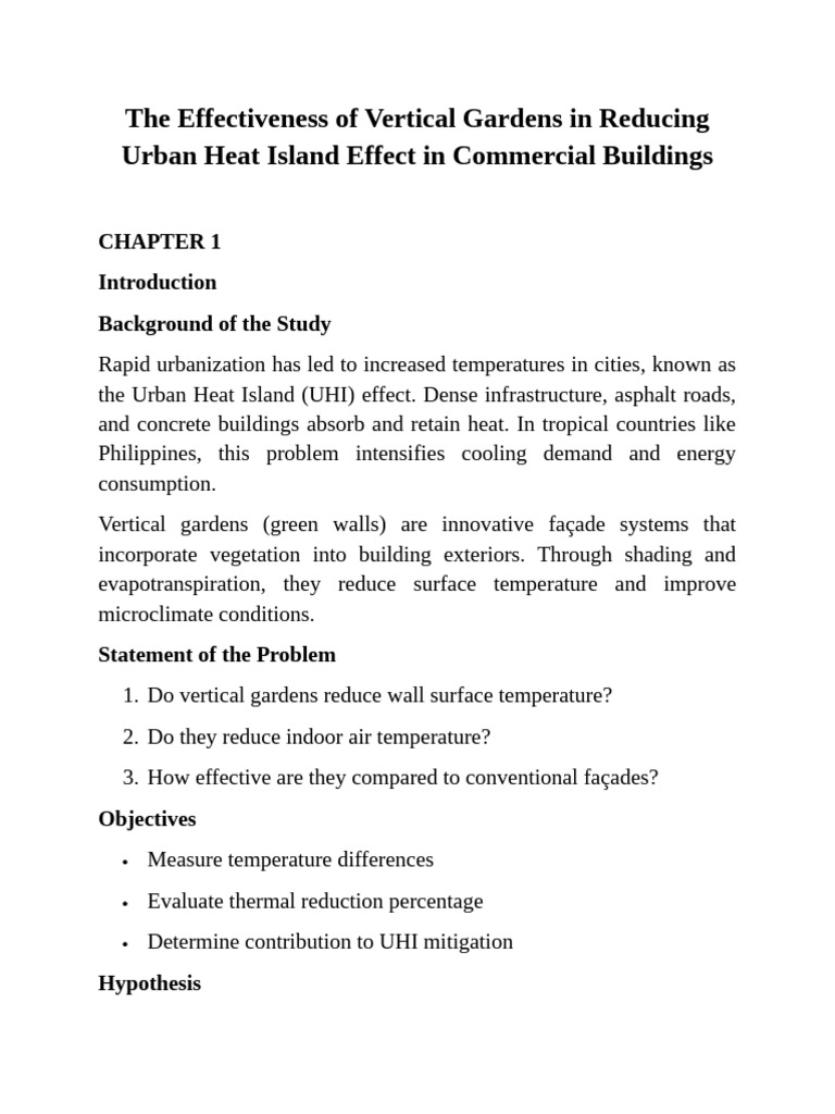 The Effectiveness of Vertical Gardens in Reducing Urban Heat Island ...