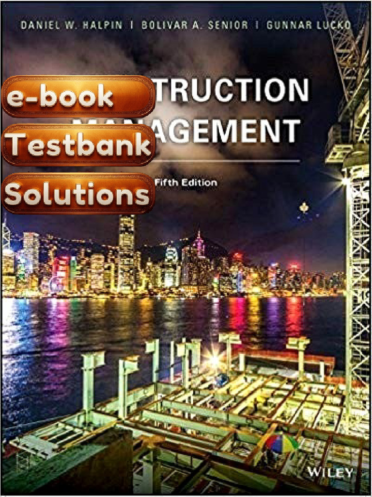 E-Book Testbank For Construction Management JumpStart 2nd Edition by ...