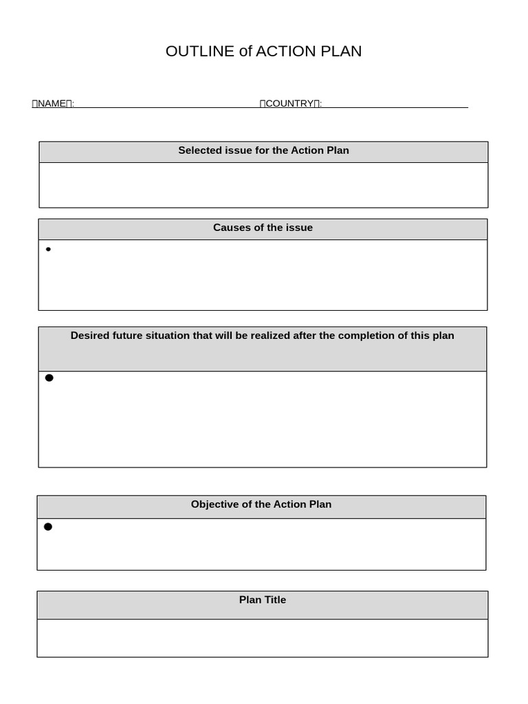 Format Outline of Action Plan | PDF
