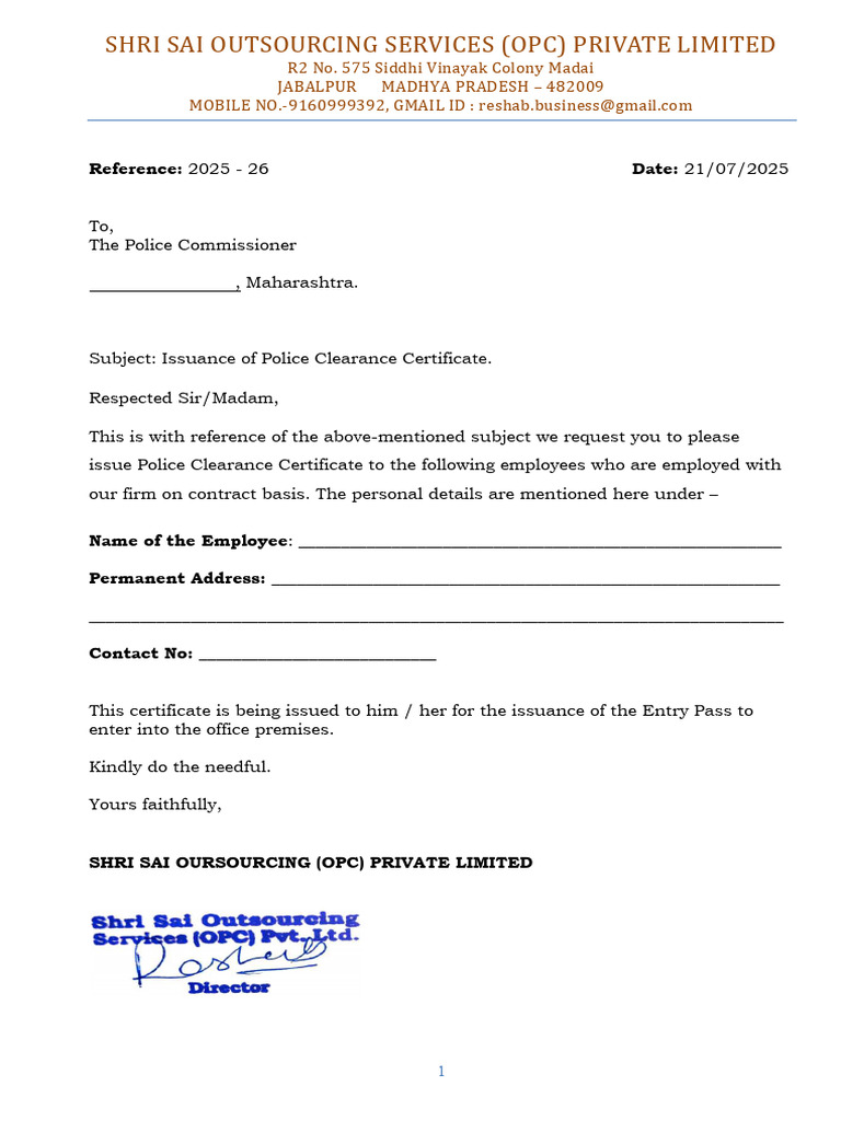 PVR Letter | PDF