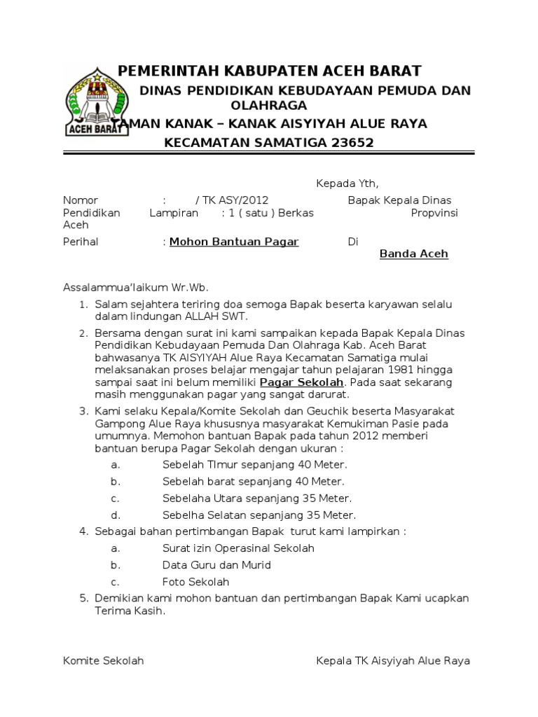 Download Proposal Bantuan Pagar Sekolah Sd Rismax