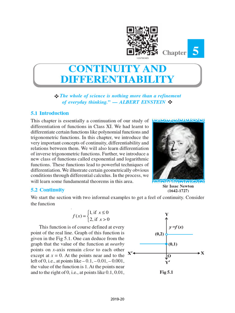 NCERT Book Class 12 Mathematics Part 1 Chapter 5 Continuity and ...