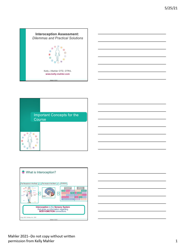 Interoception Assessment PPT Handouts | PDF | Emotional Self Regulation ...