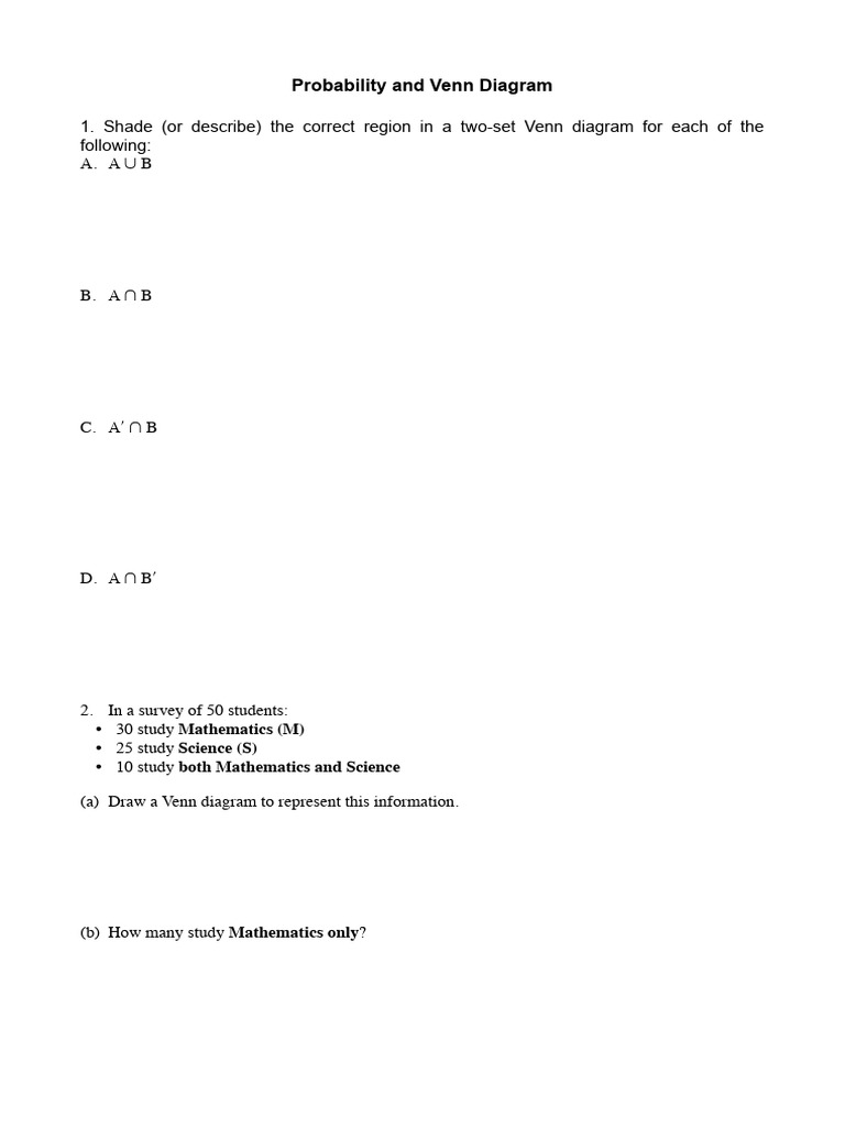 Probability and Venn Diagram 14.56.20 | PDF
