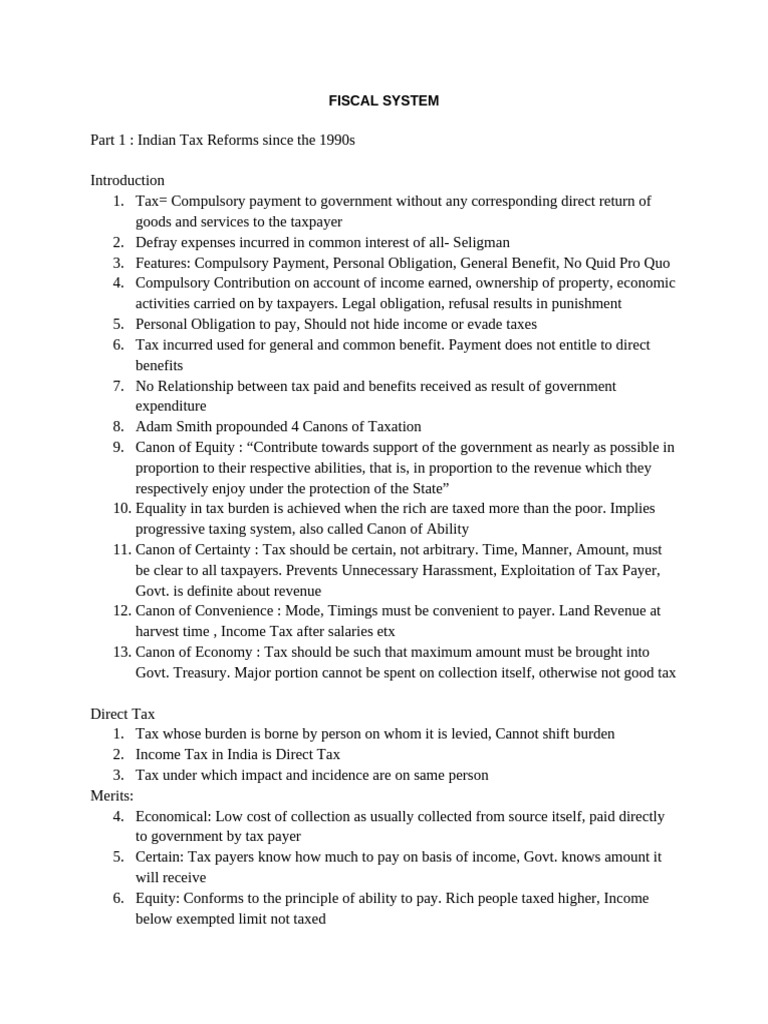 Fiscal System | PDF | Cost Of Living | Taxes
