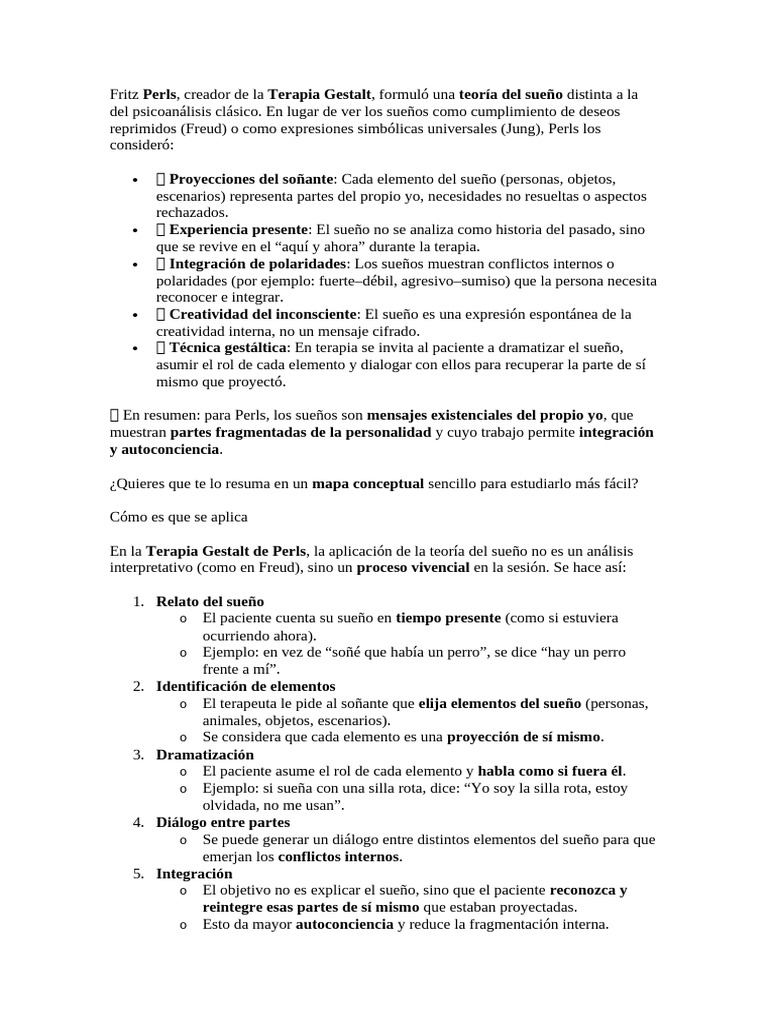 Fritz Perls | PDF | Terapia Gestalt | Sueño