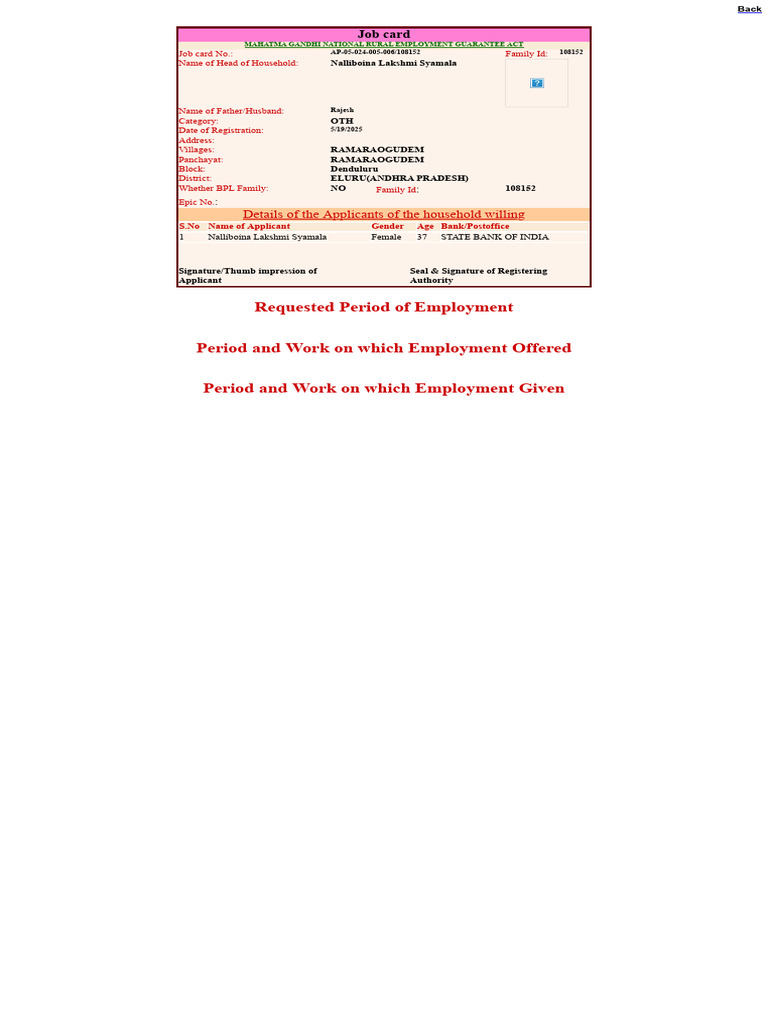 Job Card | PDF