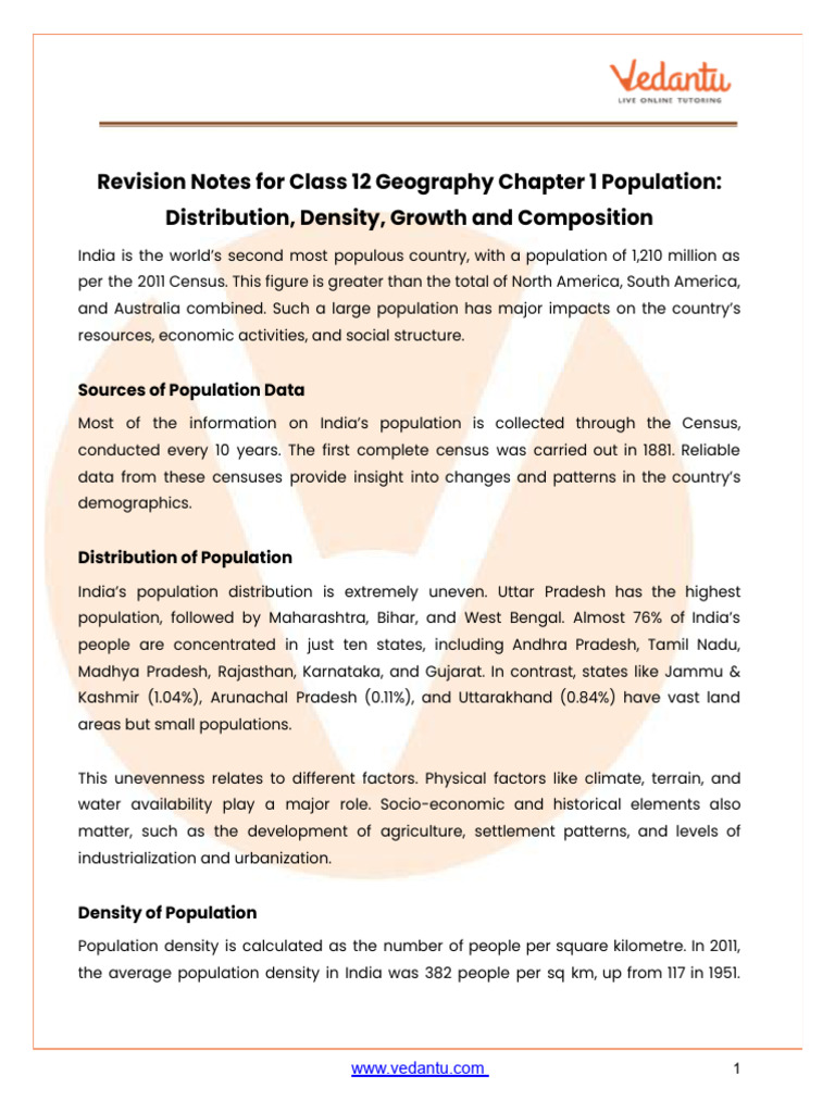 CBSE Notes Class 12 Geography Chapter 1 - Free PDF | PDF