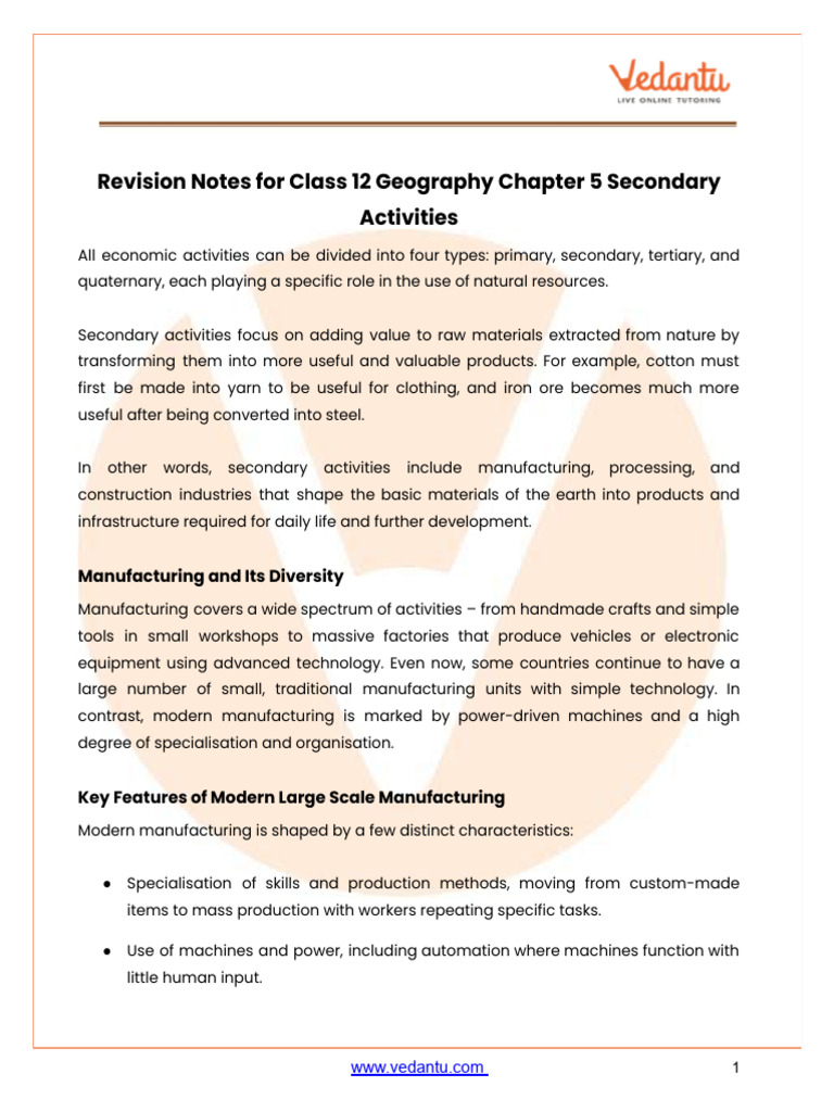 CBSE Notes Class 12 Geography (Fundamentals of Human Geography) Chapter ...