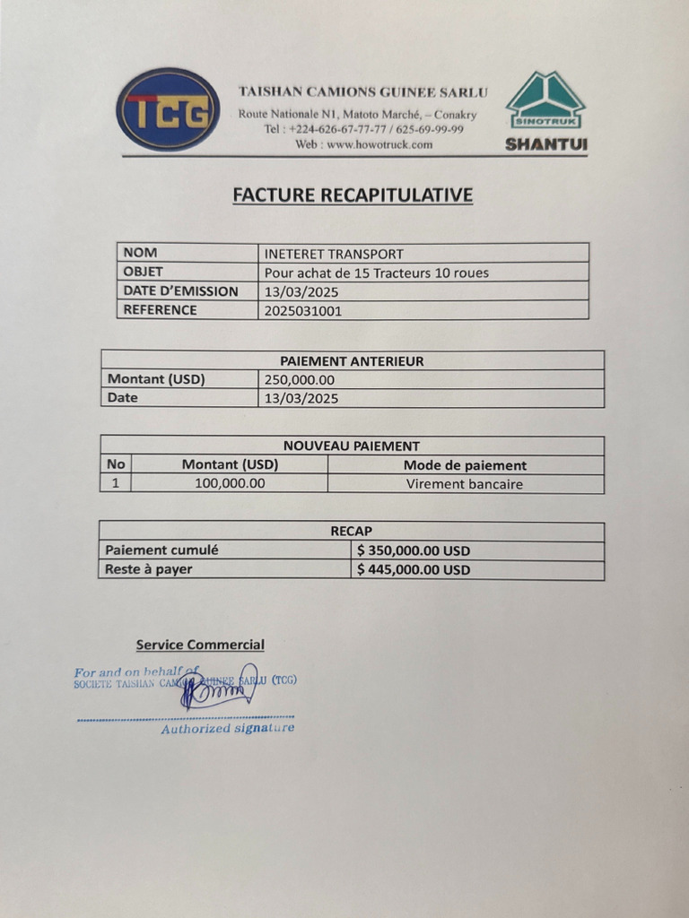 Facture Recap Au Comptant 0313 | PDF